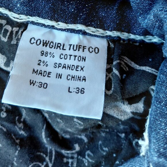 Cowgirl Tuff Co. Low Rise Rhinestone Cross Women's Jeans - Picture 5 of 8